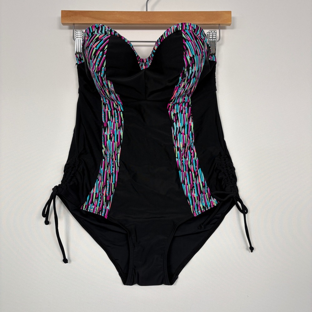 NWT Curvy Kate Women Swimsuit 32E Multi Galaxy Underwire One Piece CS3757 Pool